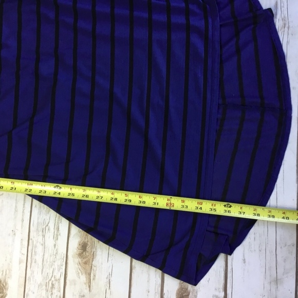 Bebe Blue Black Striped High Low Cutout Dress - Picture 8 of 8